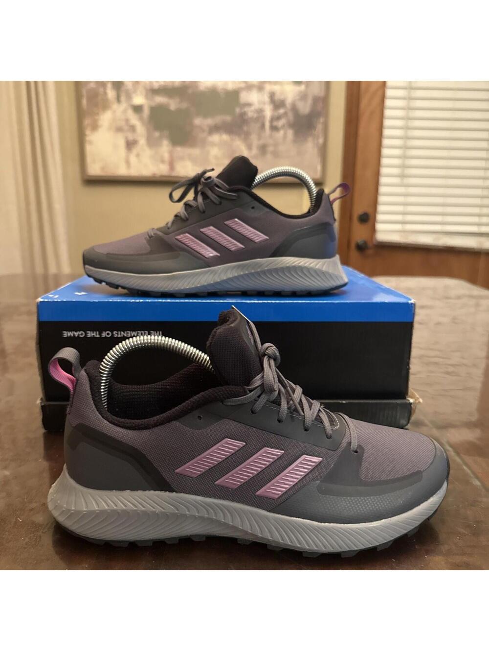 Adidas Womens Runfalcon 2.0 TR FZ3584 Gray Running Shoes Sneakers Size 8